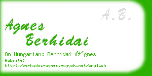 agnes berhidai business card